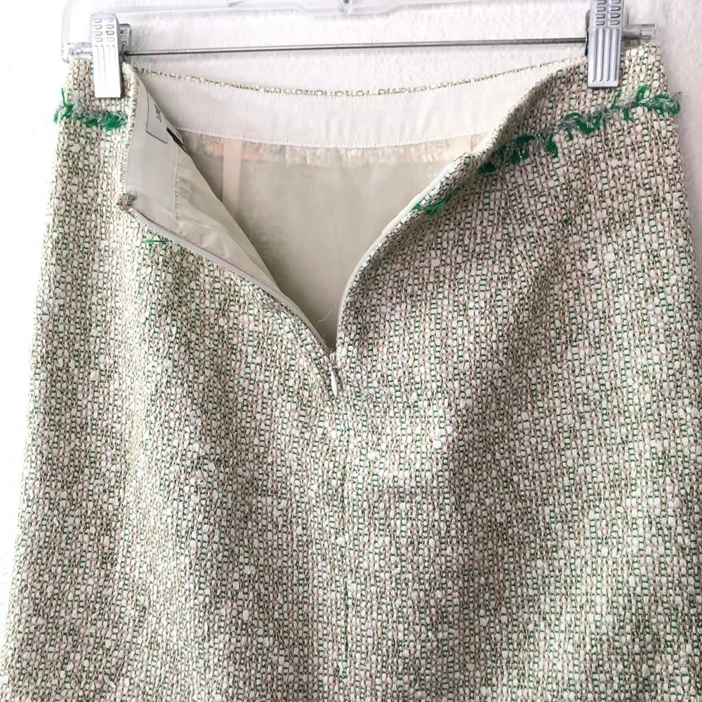 J. Crew Knit Skirt With Green Fringe